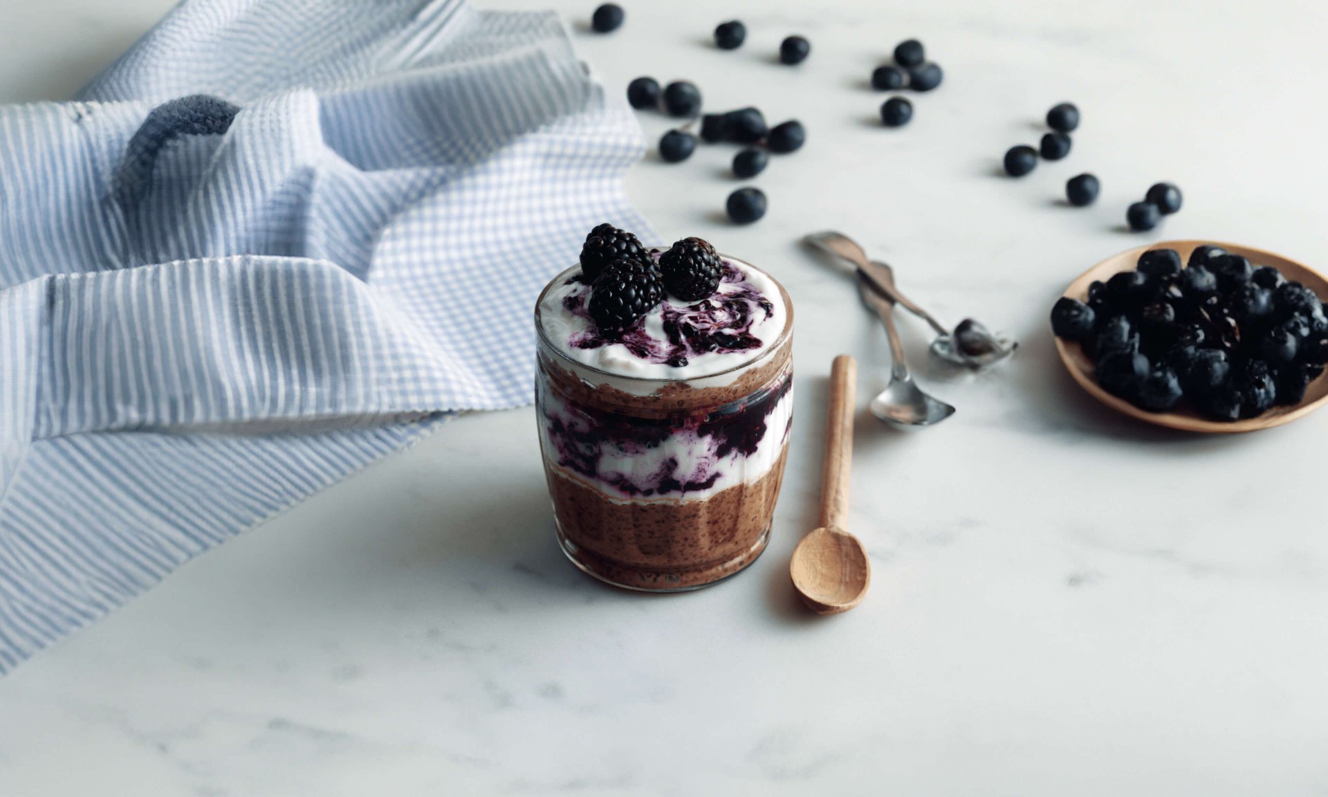 Böğürtlenli Chia Puding