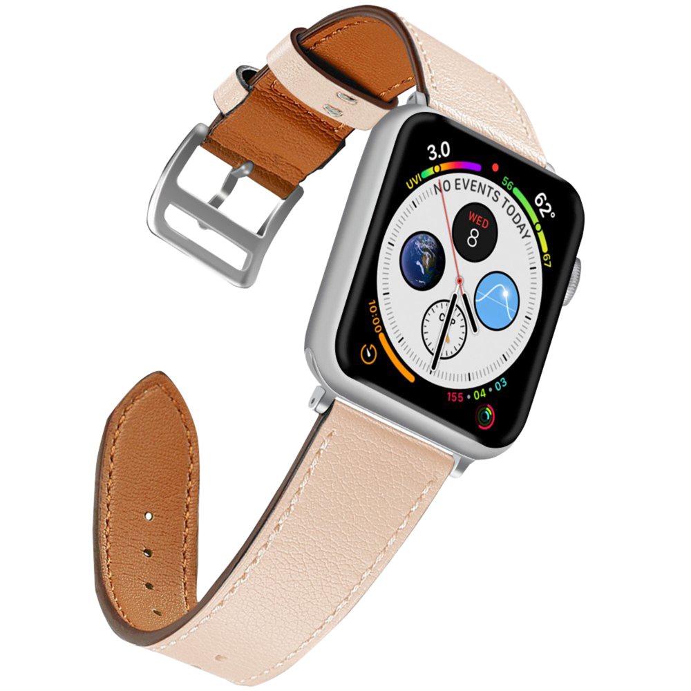 NAZTECH 38-40 MM DERI KAYIŞ BEJ Cep Telefonu Aksesuarları