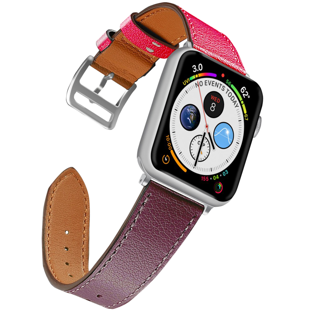 NAZTECH 42-44 MM DERI KAYIŞ PEMBE/BORDO Cep Telefonu Aksesuarları