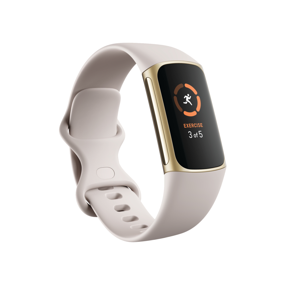 FITBIT Charge 5 Ay Beyazı/Altın Akıllı Bileklik