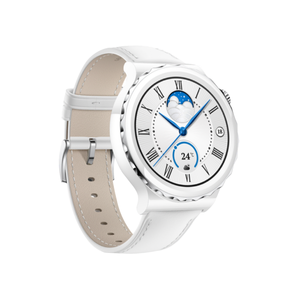 Huawei GT3 Pro 43mm Seramik Beyaz Deri Akıllı Saat