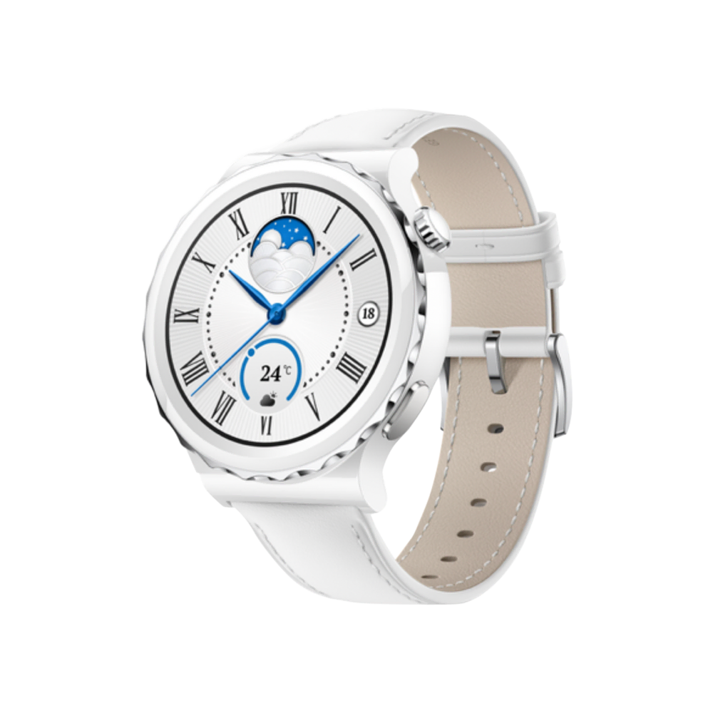 Huawei GT3 Pro 43mm Seramik Beyaz Deri Akıllı Saat