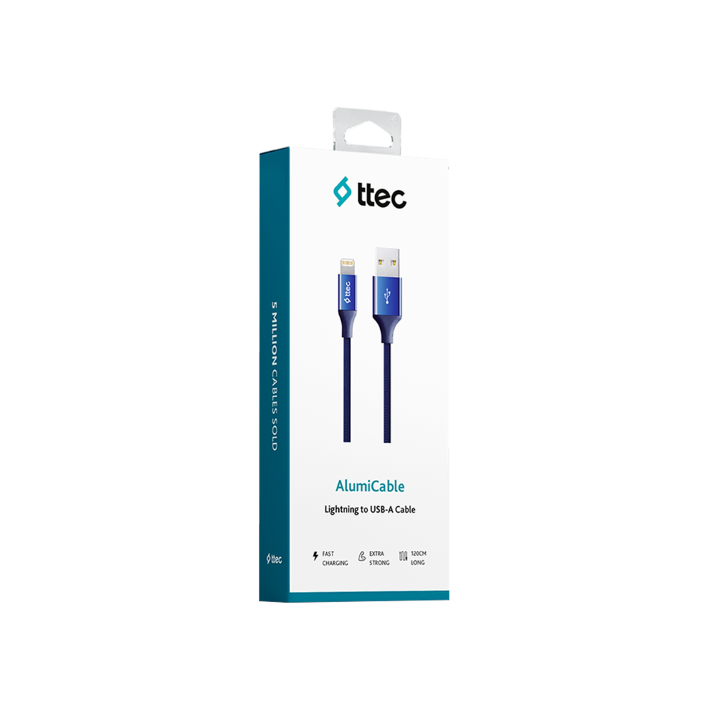 Ttec AlumiCable iPh. Şarj KablosuLacivrt Şarj Kabloları
