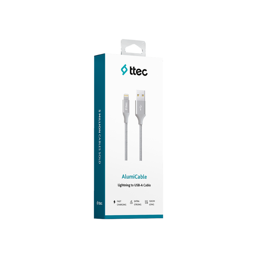 Ttec AlumiCable iPh. Şarj Kablosu Gümüş Şarj Kabloları