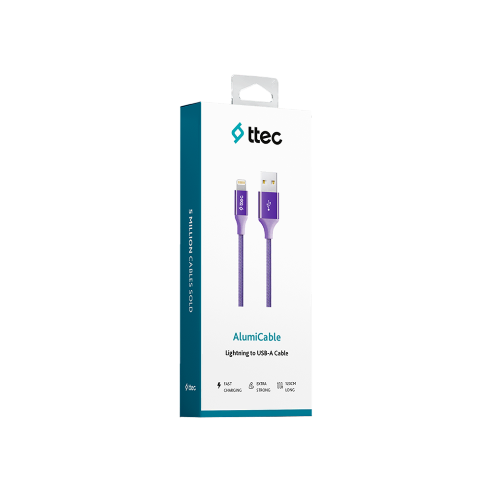 Ttec AlumiCable iPh. Şarj Kablosu Mor Şarj Kabloları