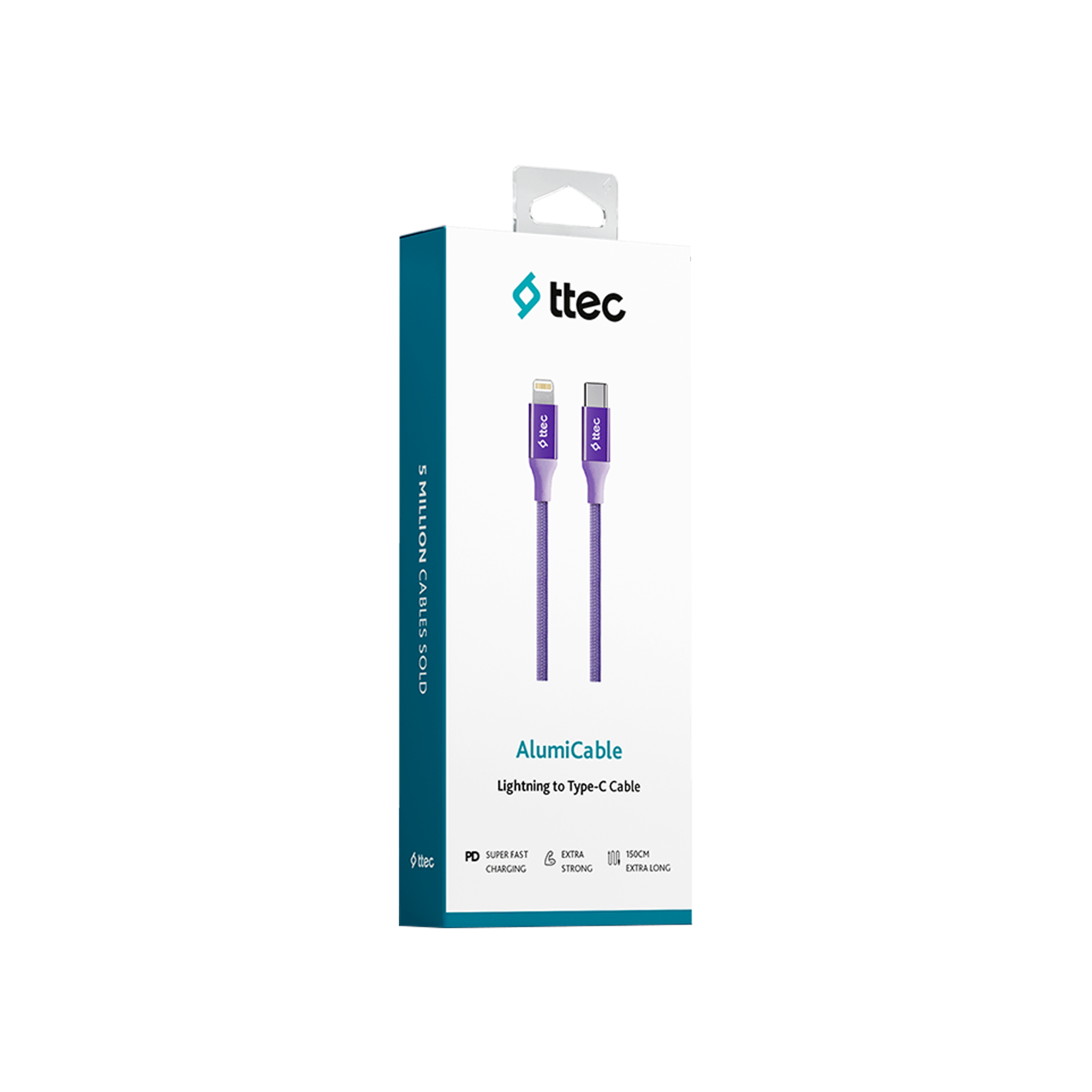 Ttec AlumiCable Typec-Lightng Kablo Mor Şarj Kabloları