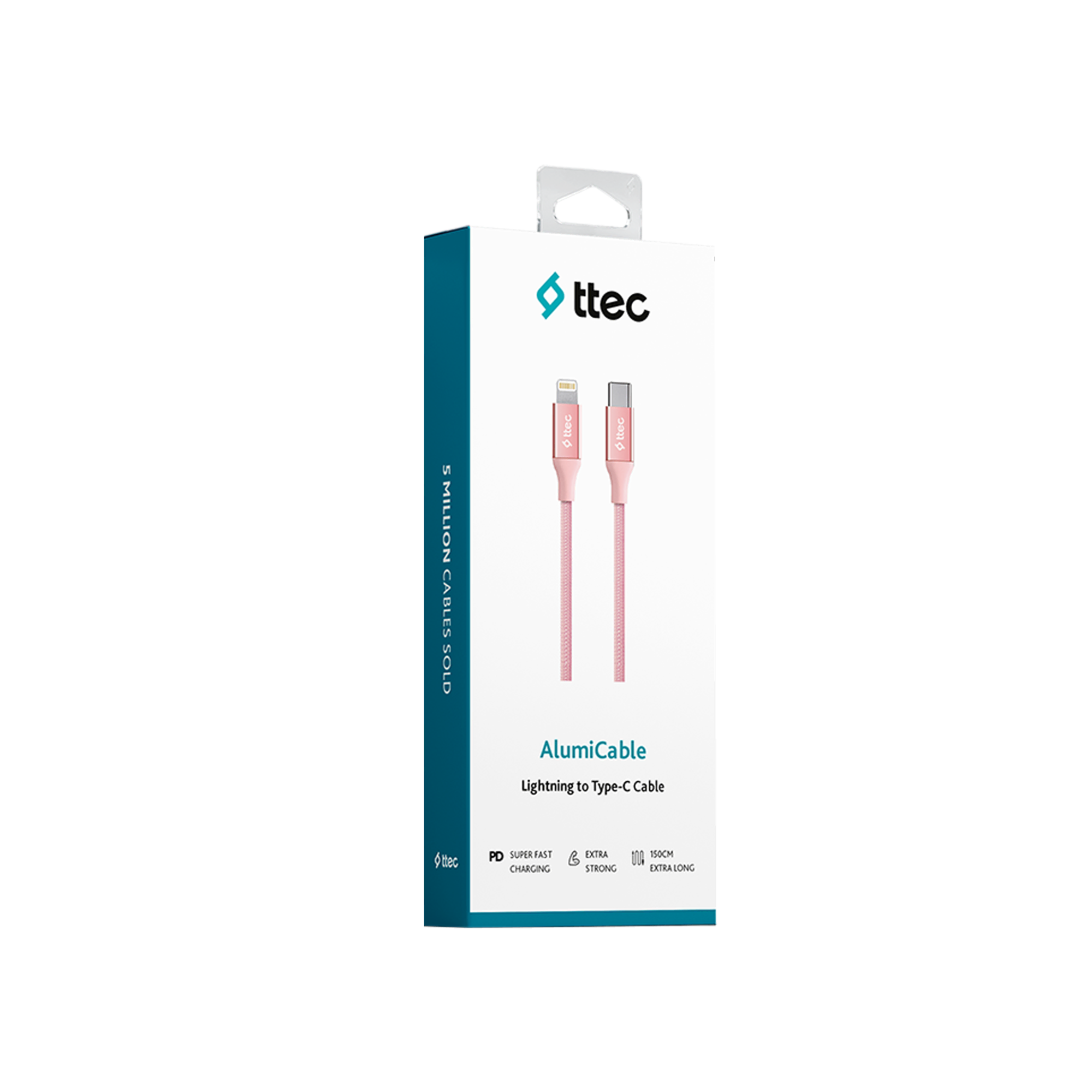 Ttec AlumiCable Typec-Lightng Kablo Roze Şarj Kabloları