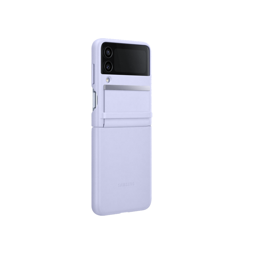 Samsung GalaxyZ Flip4 Deri Kılıf-Mor Telefon Kılıfı