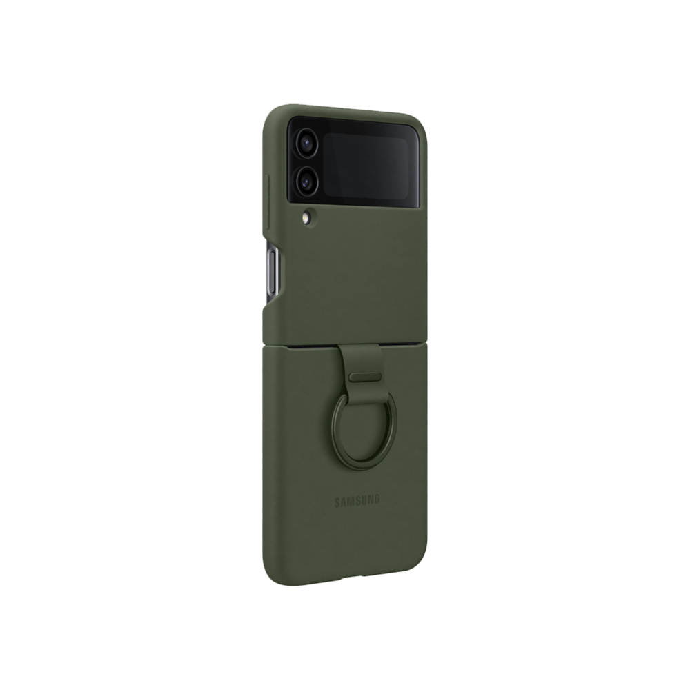 Samsung GalaxyZ Flip4 YüzüklüKılıf-Haki Telefon Kılıfı