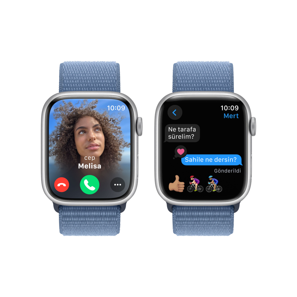 Apple Watch S9  41mm Gümüş   Kış Mavi SL Akıllı Saat