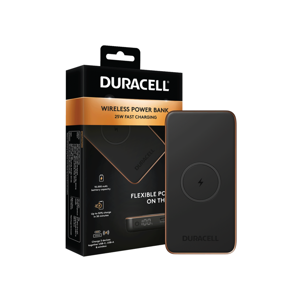 DURACELL 10000 PBANK 25W BLACK Powerbank