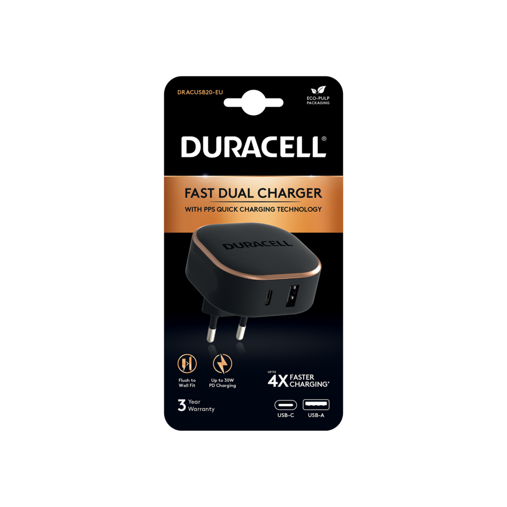 DURACELL WALL CHARGER 30W BLACK Şarj Cihazları