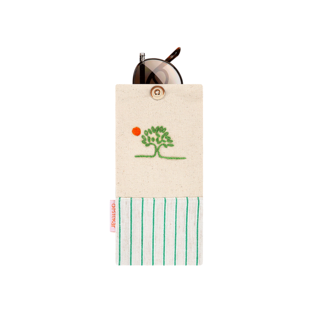 destekar Gözlük Kılıfı Yeşil Çizgili UmutKent Koleksiyonu Ürünleri