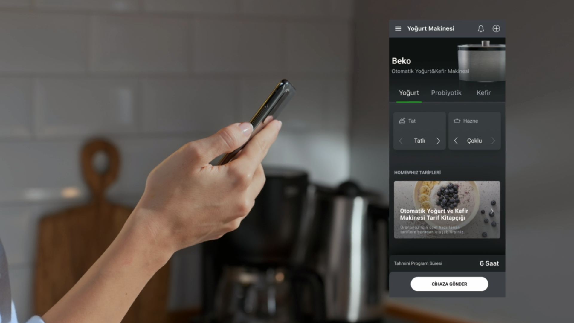 Wifi ile Homewhiz Uygulamasından Akıllı Kontrol